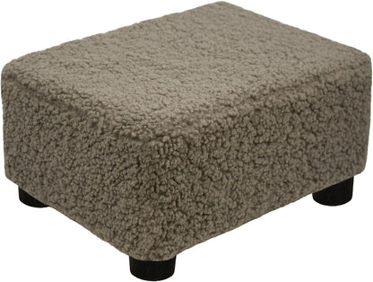 CAROLMADE Small Foot Stool Ottoman Footstool with Legs Under Desk Footrest for Living Room Bedroom and Office,Linen-Grey