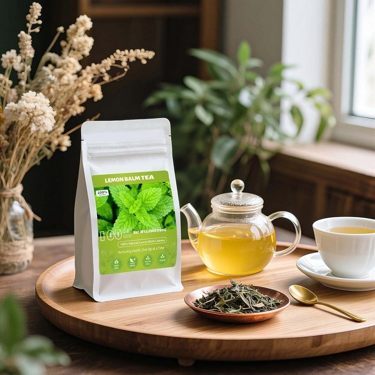 Peppermint Tea, 50 Tea Bags - Pure Peppermint Leaves, Caffeine Free Mint Herbal Tea Bags - Supports Healthy Digestion, Wellness & Refreshment (50 Counts, Pack of 1)