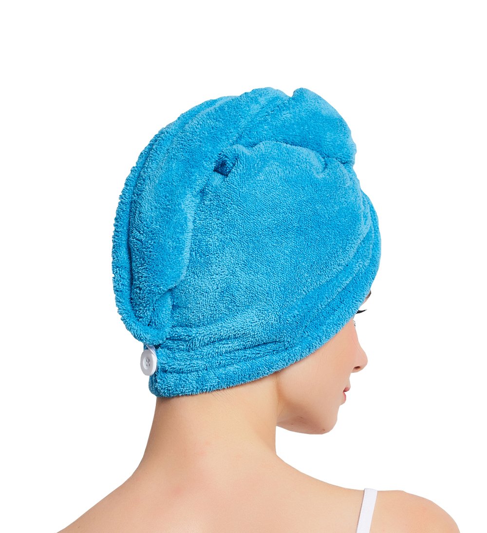 HOPESHINE Hair Towel Twist Microfiber Bamboo Fabric Women's Soft Shower Towels for CurlyHair Turban Wrap Drying Cap Great Gift for Girls 3-Pack