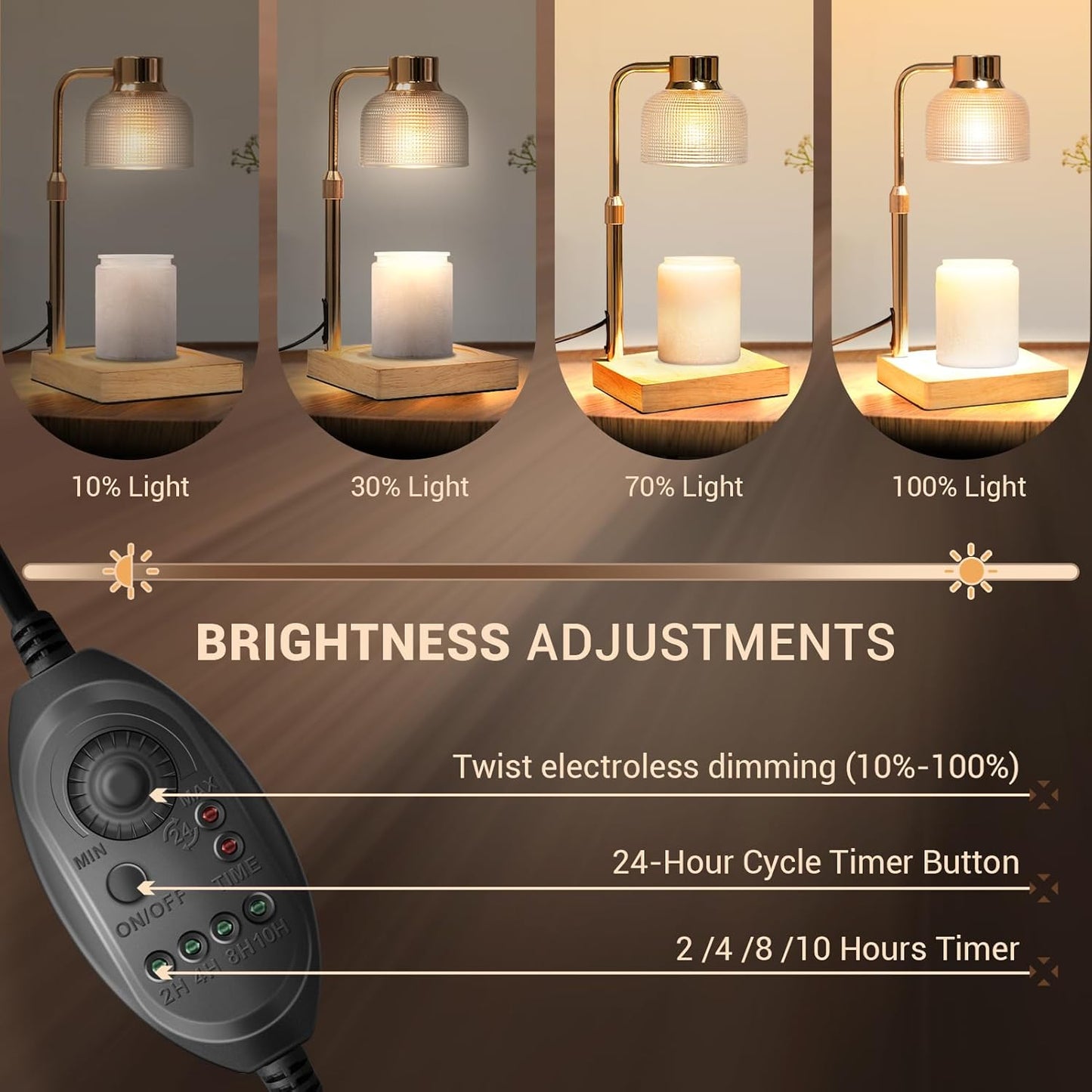 KLL Candle Warmer Lamp with Timer: Birthday Gift for Women, House Warming Gifts New Home, Room Decor - Wax Melt Warmer for Scented Jar Candles