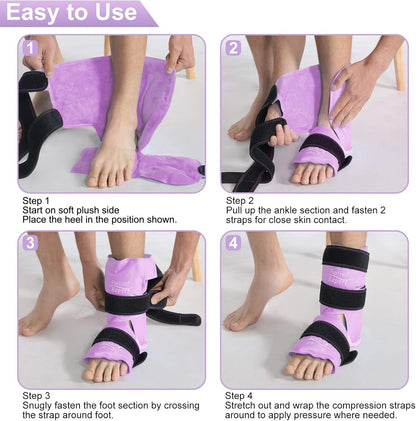 Relief Expert Ankle Ice Pack Wrap – Reusable Cold Gel Pack for Foot and Heel, Dual-Sided Design with Soft Plush Lining, Flexible Cold Compress for Achilles and Ankle Support, Blue