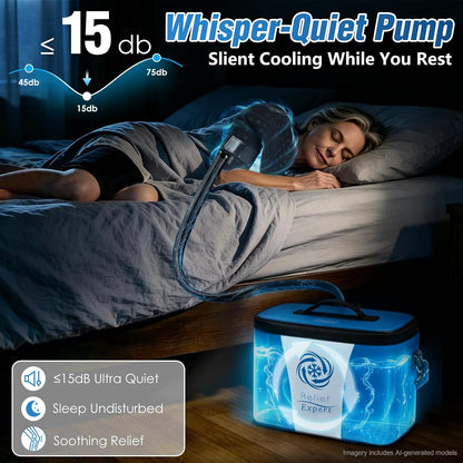 Ice Machine for Knee After Surgery, Extra Large Wrap & Flippable Kneecap Pad, 18QT Cooler, 12H Cooling, Programmable Timer, Leak-Resistant Sealing & Steady Cold Compression for Knee Replacement Care