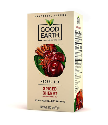 Good Earth Sensorial Blend Flavored Herbal Tea Ginger, Turmeric and Lemon, No Artificial Color, No Preservatives, 15 Bag (Pack of 5)