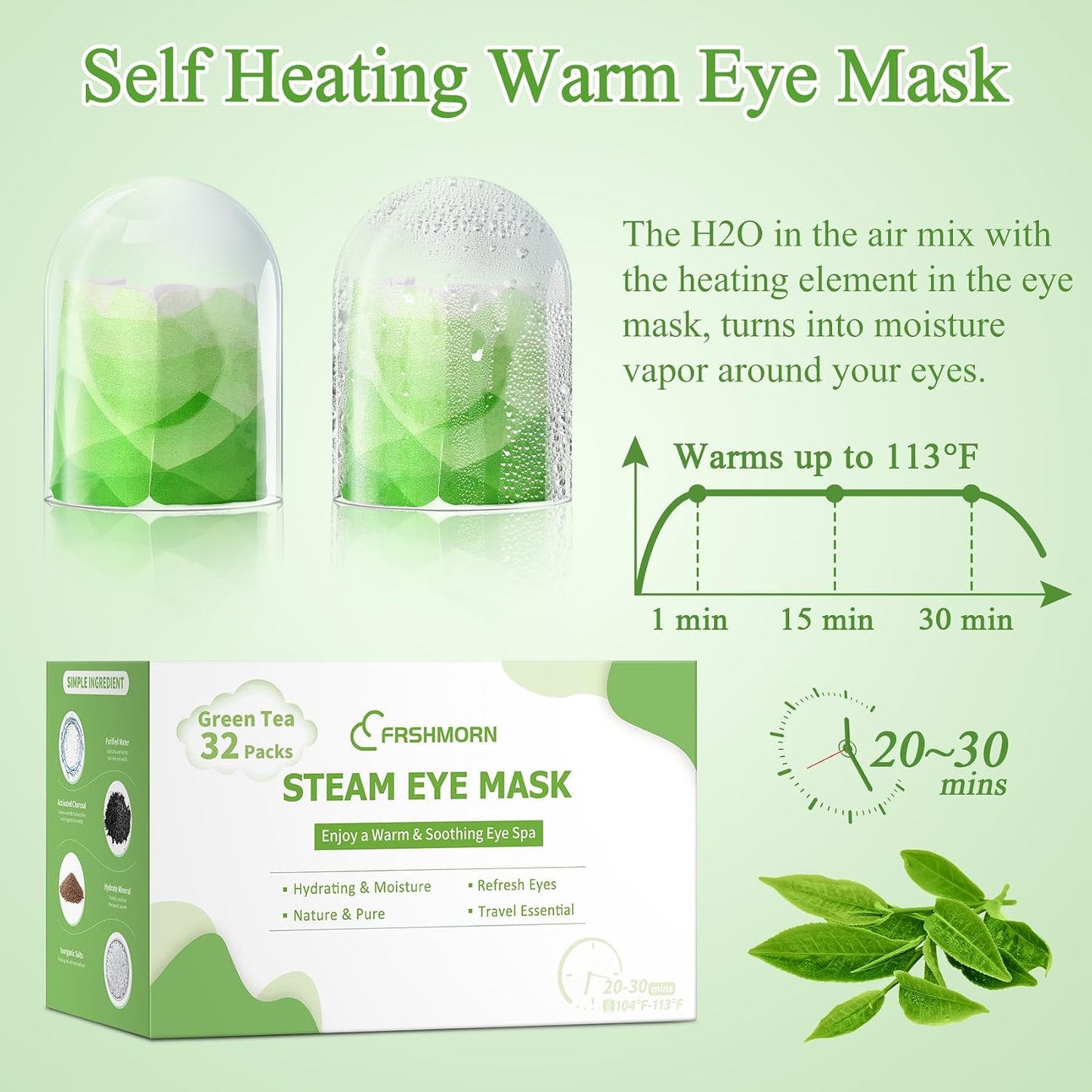 16Packs Steam Eye Mask, Heated Eye Mask for Sleeping, Warm Compress for Eyes, Self Heating Disposal Steam Mask for Home Sleep, Office, Spa, Travel Essentials Mothers Day Gifts (Unscented)