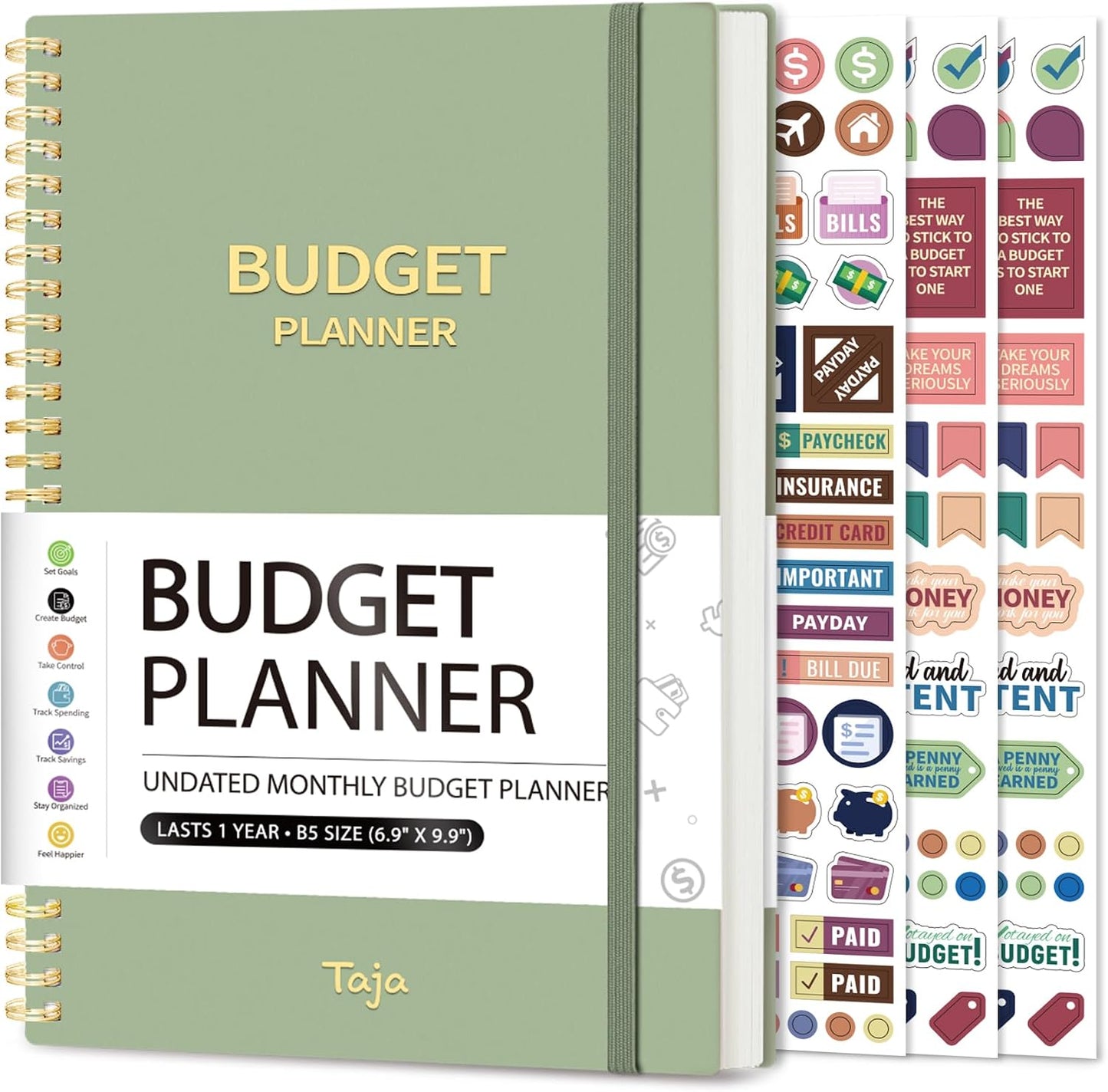 Budget Planner - Monthly Budget Book with Expense Tracker Notebook, Undated Bill Organizer & Finance Planner to Take Control of Your Money, Account Book to Manage Your Finances-Pink