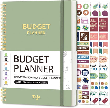 Budget Planner - Monthly Budget Book with Expense Tracker Notebook, Undated Bill Organizer & Finance Planner to Take Control of Your Money, Account Book to Manage Your Finances-Pink