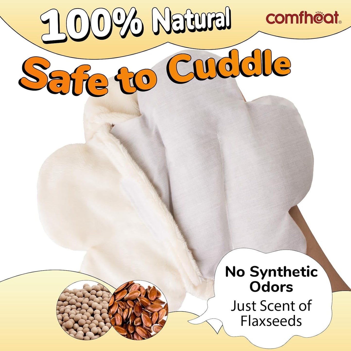 Microwave Unscented Heating Pad for Pain Relief, Moist Heat Pack Hot Compress for Period Cramps, Shoulder, Muscles, Cute Cloud Plush Heating Pad, Gift for Girl Women, with Washable Cover