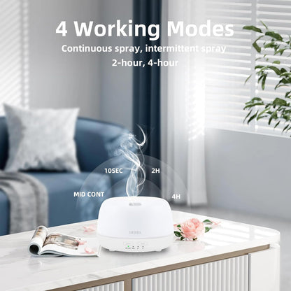 SEEDSEEL 300ML Essential Oil Diffuser with 7-Color LED Lights and Remote Control, Modern Minimalist Design, High-Efficiency Ultrasonic Mist Aromatherapy Diffuser for Home