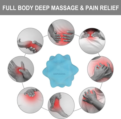 Small Spiky Massage Ball Trigger Point Massage Tool. Solid Bumpy Massager Balls for Deep Tissue Myofascial Release Hand Foot Plantar Fasciitis Pain Relief Knots Acupoint Yoga Fitness. 2.2×2.1in (Blue)