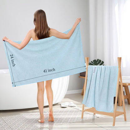 2 Pack Microfiber Hair Towel - 41 x 24 inches Super Soft, Absorbent, Fast Drying Without Frizz Hair Towel Wrap for Women Long, Thick, Curly Hair - Hair Turbans with Elastic Strap