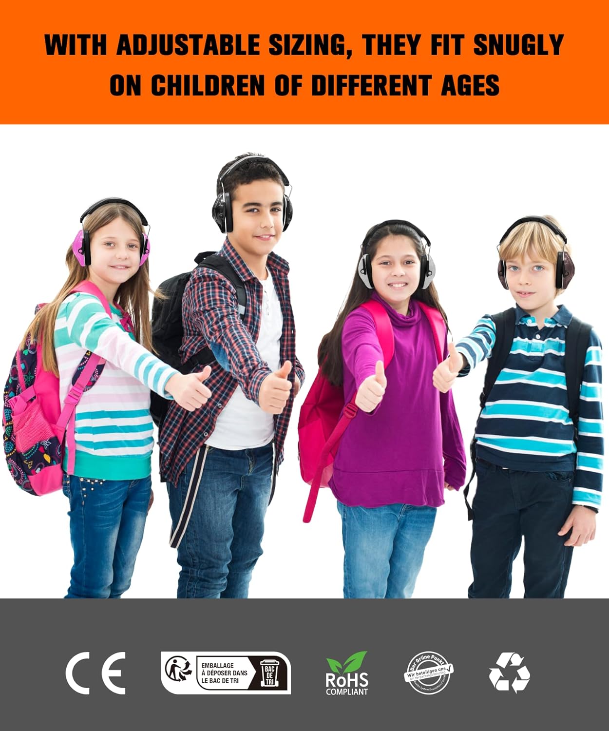 ZOHAN 032 Kids Noise Canceling Headphones - 25dB NRR Kids Ear Protection Earmuffs for School, Monster Jam, Fireworks, Travel, Air Show, Concert, Autism - Pink