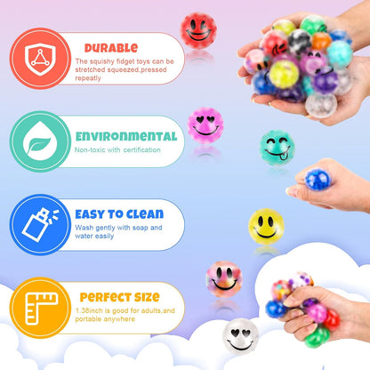 VESPRO 12 Pack Fidget Stress Balls for Adults, Cute Octopus Stress Sensory Stress Ball, Bulk Squishy Squeeze Ball Toys Set for Classroom Prizes and Birthday Party Favors