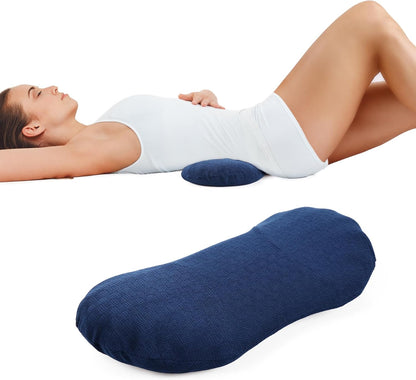 COMFYTHERA Lumbar Support Pillow for Sleeping Memory Foam Lumbar Support Cushion for Lower Back Pain Relief, Back Support Bed Pillow Waist Support (Dark Blue, Large)