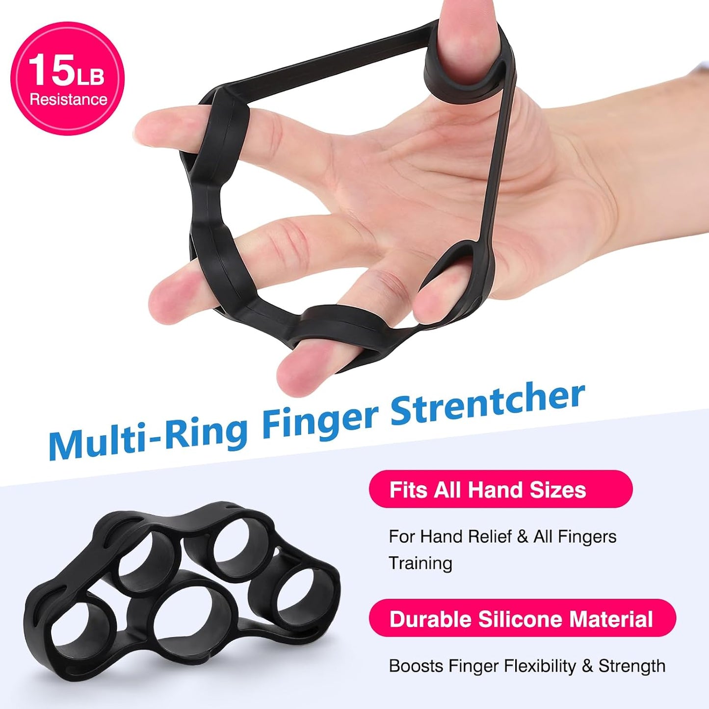 CYFIE Grip Strength Trainer Kit with Adjustable Resistance 10 - 132 Lbs, Forearm Exerciser, Finger Stretcher, Stress Ball, Forearm Strengthener for Workout wuth Storage Bag, Muscle Building and Recovery
