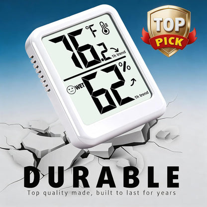 4-Pack Room Thermometer Indoor Hygrometer, Small Digital Temperature and Humidity Monitor Sensor, Temperature Humidity Gauge Meter for Home Baby Room, Plants, Pets - AAA Battery Included