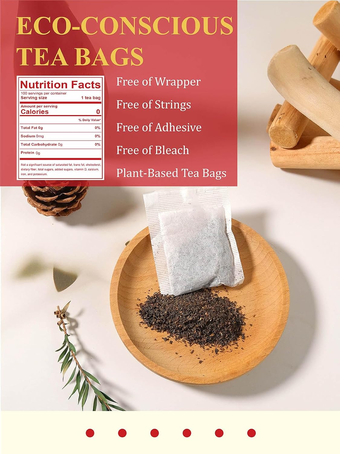 GLDNT Organic Black Tea Bags, Smooth & Mellow Flavor, Caffeinated, 100ct