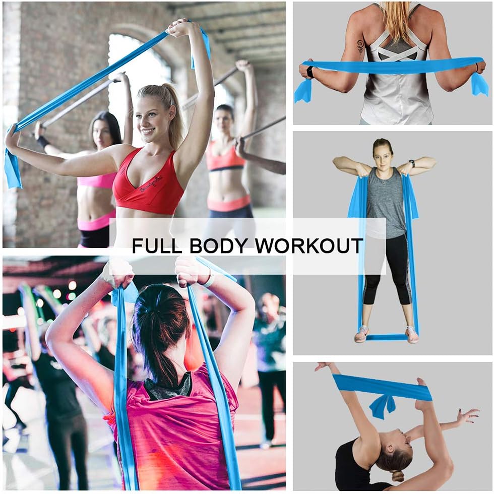 A AZURELIFE Resistance Bands,Professional Long Non-Latex Elastic Stretch Bands,Exercise Bands for Physical Therapy, Yoga, Pilates, Rehab, at-Home or The Gym Workouts, Strength Training