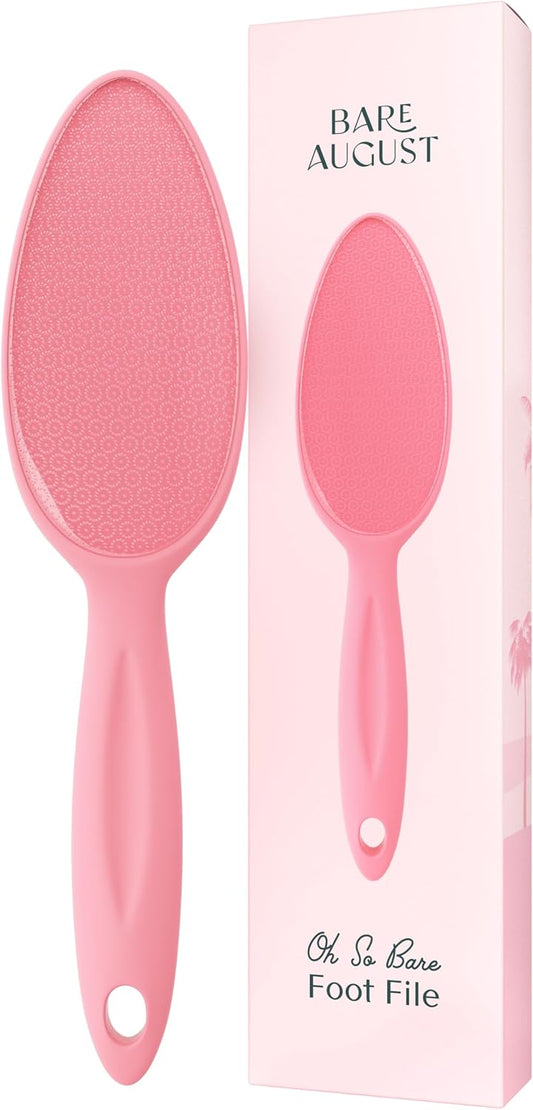Bare August Glass Foot File Callus Remover- Heel Scraper & in Shower Foot Scrubber Dead Skin Remover - Pedicure Foot Buffer for Soft Feet