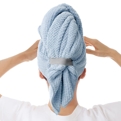 Large Microfiber Hair Towel Wrap for Women, Anti Frizz Drying Towel, Fast Dry Turban Wet Hair, Long, Thick, Curly Super Absorbent Soft Towels - White