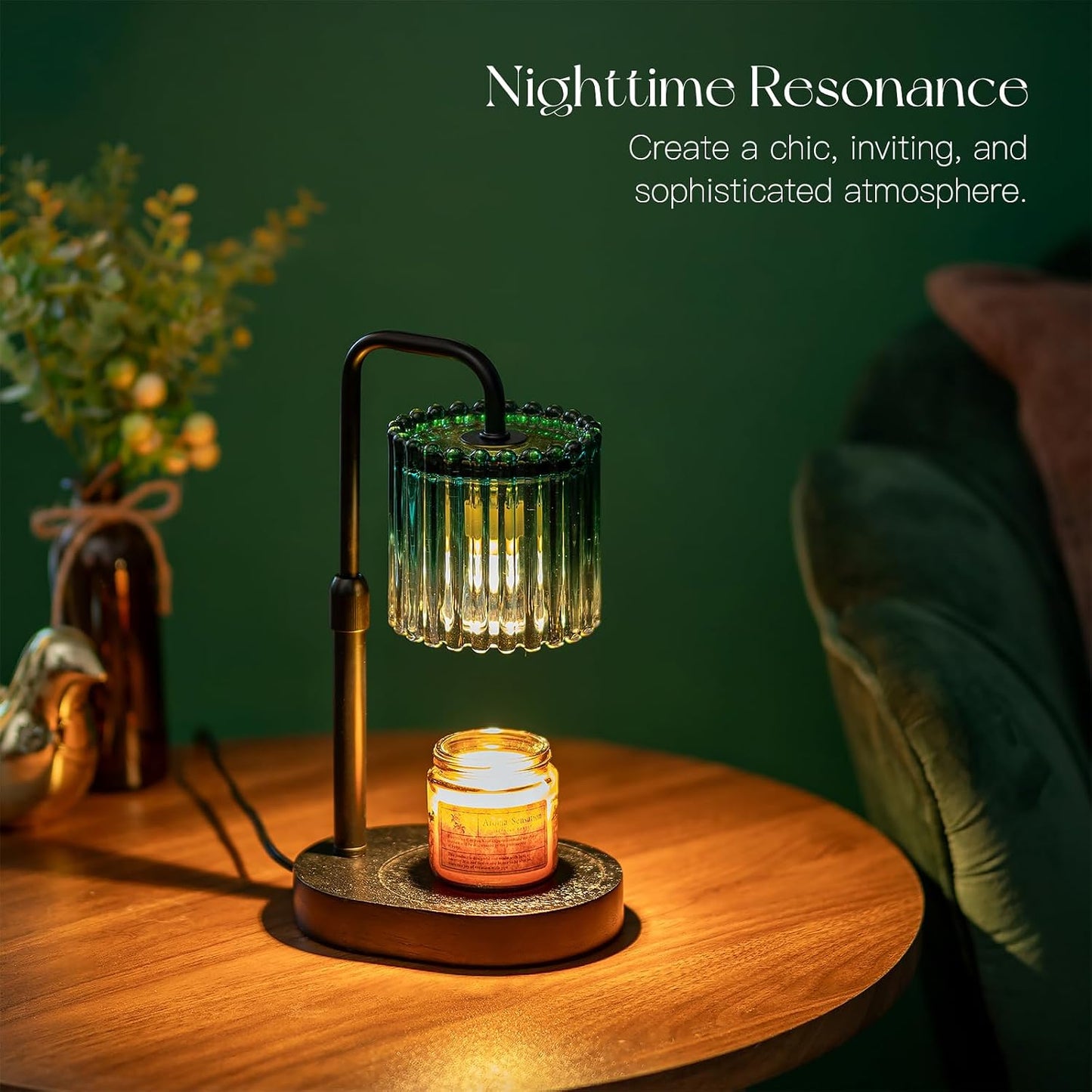 Candeldo Candle Warmer Lamp with Timer: Black Candle Warming Lamp Height Adjustable Wax Melt Warmer Dimmable Modern Farmhouse New Home Bedroom Decor Mothers Day Housewarming Gift for Women
