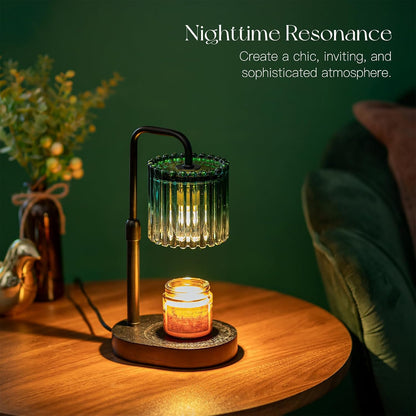 Candeldo Candle Warmer Lamp with Timer: Black Candle Warming Lamp Height Adjustable Wax Melt Warmer Dimmable Modern Farmhouse New Home Bedroom Decor Mothers Day Housewarming Gift for Women