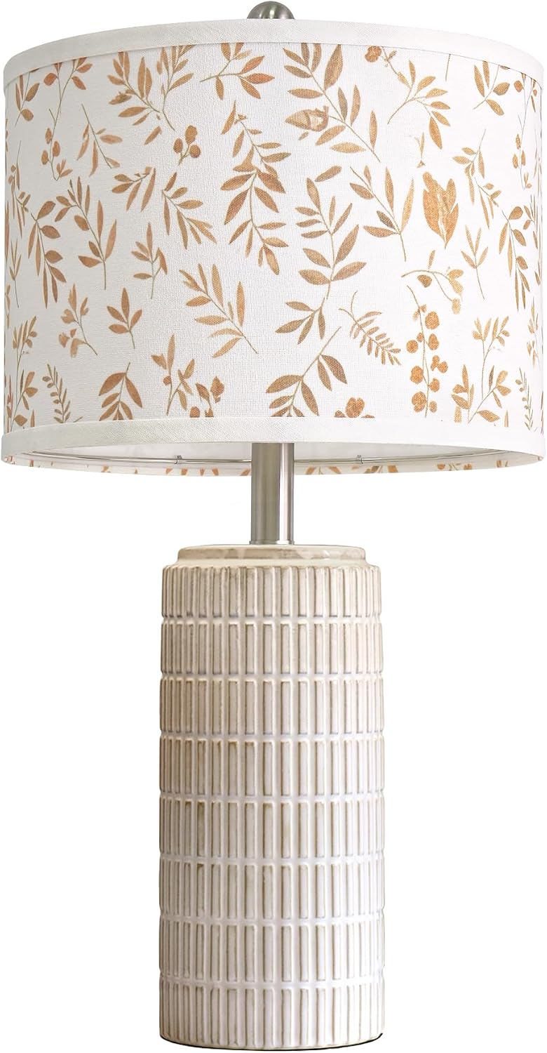 PoKat 23" Modern Ceramic Table Lamp Set of 2 for Living Room White Desk Lamps for Bedroom Farmhouse Bedside Nightstand Lamp House Warming Gifts New Home Decor End Table Lamps Gifts for Women Mom Beige