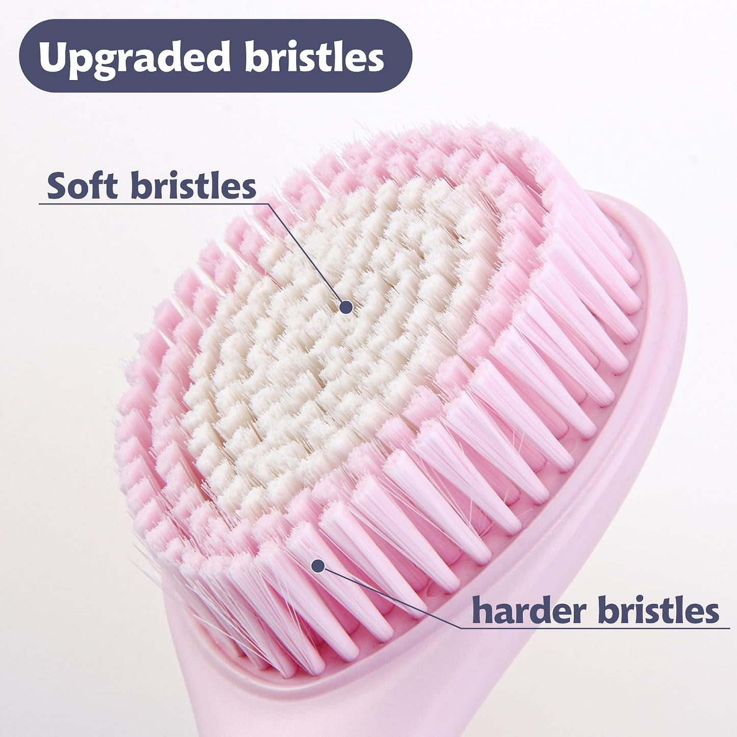 BEDELITE Back Scrubber for Shower, Soft Bath Brush Long Handle for Men & Women(16.4 Inches), Anti Slip Body Scrubber Exfoliator for Cleaning(Blue)