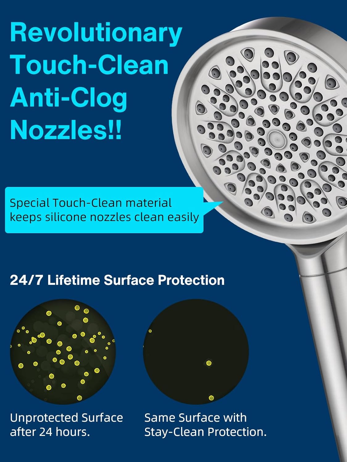 Cobbe Filtered Shower Head with Handheld, High Pressure 6 Spray Mode Showerhead with Filters, Water Softener Filters Beads for Hard Water - Remove Chlorine - Reduces Dry Itchy Skin, Chrome