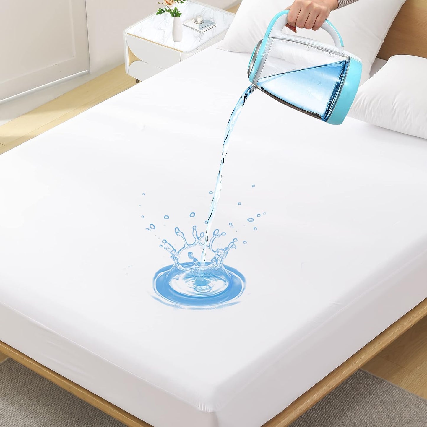 2 Pack Twin Size Premium Waterproof Mattress Protector, Soft Breathable Mattress Pad, Noiseless Waterproof Bed Cover - Stretch to 21" Fitted Deep Pocket Mattress Protection