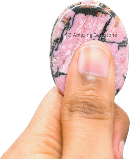 Amazing Gemstone Labradorite Thumb Worry Stone, Anxiety Stone, Healing Crystals - Piedra Crystal Fidget for Gift, Meditation, Calming, Relaxation, Stress Relief - Colors C