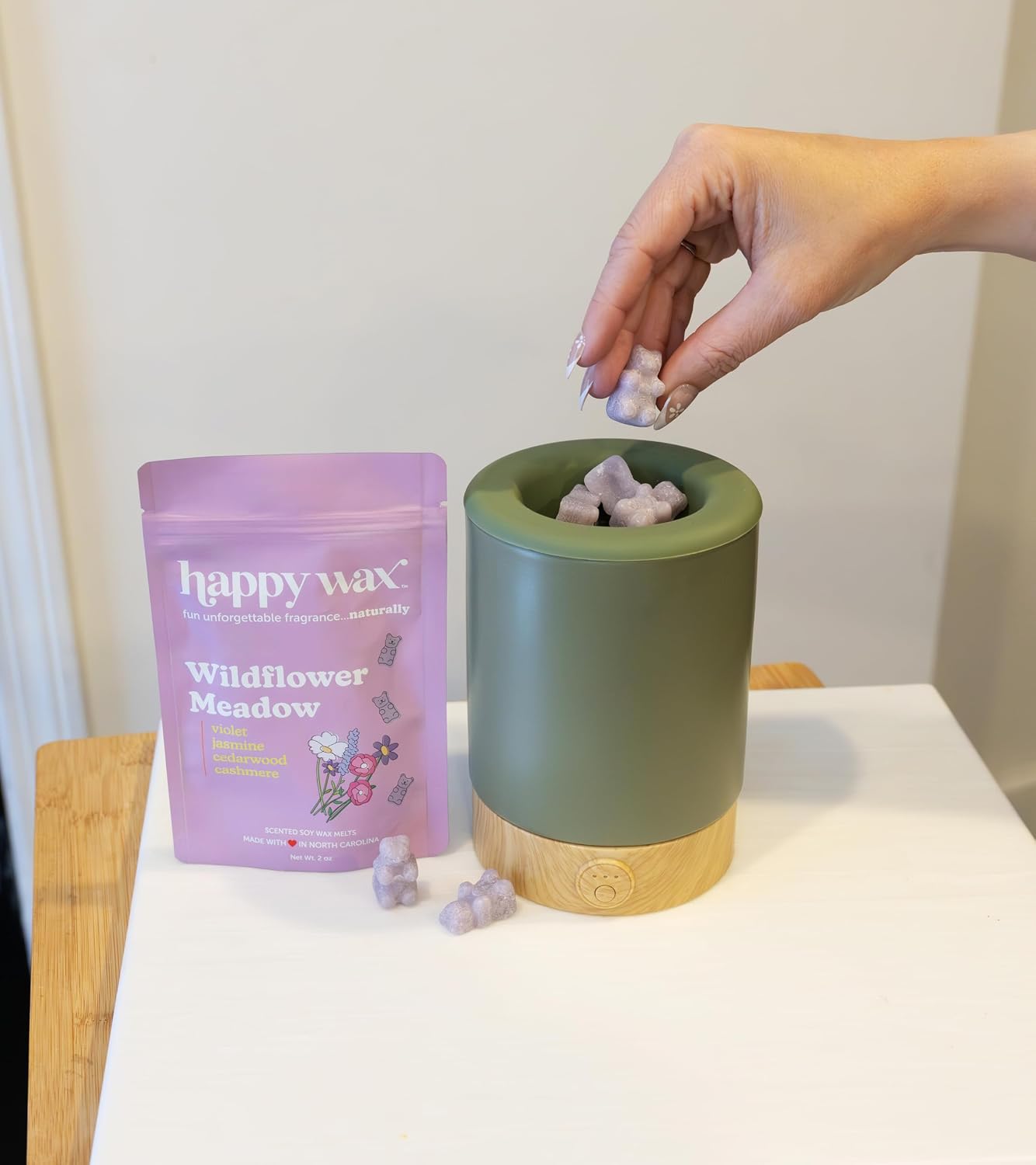 Happy Wax Marble Signature Wax Melt Warmer for Scented Wax Melts, Cubes & Tarts – Electric Wax Melter with Automatic Timer and No Scrape Silicone Dish for Easy Wax Removal
