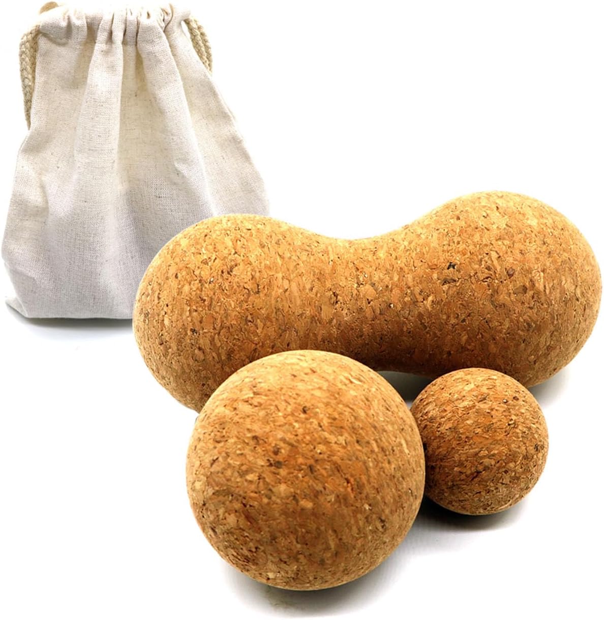Cork Peanut Massage Ball, Lacrosse Ball Peanut Roller Massage for Rigger Point Therapy, Relax Muscles,Back Pain, Yoga & Posture Improvement