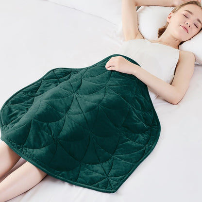 Weighted Lap Blanket 7 lbs for Adults, Luxury Soft Small Weighted Blanket, Compact Portable Weighted Lap Pad for Relaxation, Sleeping, Travel, All-Season Use, Forest Green, 40" x 52"