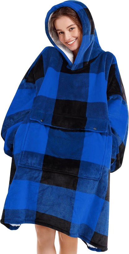 Narecte Cozy Oversized Blanket Hoodie Wearable Blanket Adults Soft Hooded Blanket Hoodie Birthday Gifts for Women Christmas - Colors B
