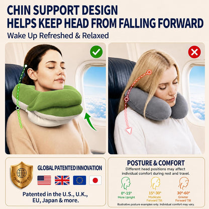 BUYUE Travel Neck Pillows for Airplanes, Memory Foam 360° Head Support Sleep for Long Flight, Skin-Friendly & Breathable, Kit with Eye Mask, Earplugs and Storage Bag (Adult, Grey, 90+ lbs)