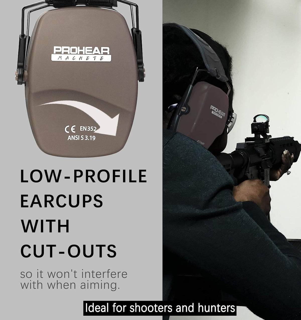 PROHEAR 016 Shooting Ear Protection Earmuffs 2 Pack, NRR 26dB for Gun Range, Hunting -Black and Green