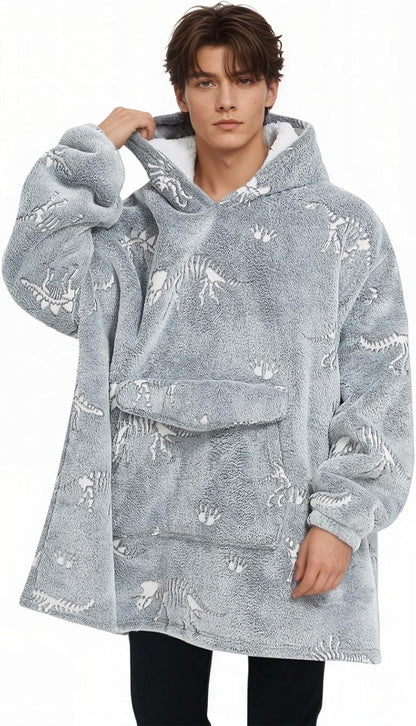 Fiosnow Sun and Moon Blanket Hoodies for Women and Men Adult Oversize Wearable Blanket Hoodies for Soft and Warm