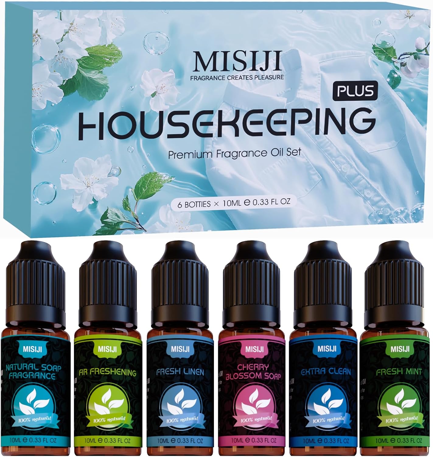 Essential Oils Set Top 6 Aromatherapy-Essential Oils for Diffuser for Home,Air Freshening Diffuser Oils Scents for Aromatherapy,Laundry,Candle&Soap Making,Humidifiers 6 X 10ML