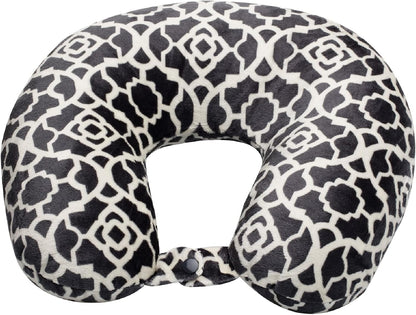 Wolf Essentials Adult Cozy Soft Microfiber Neck Pillow for Travel – Compact, Machine Washable - Perfect for Airplane, Car, or Home Use - Filled and Finished in The USA – Charcoal