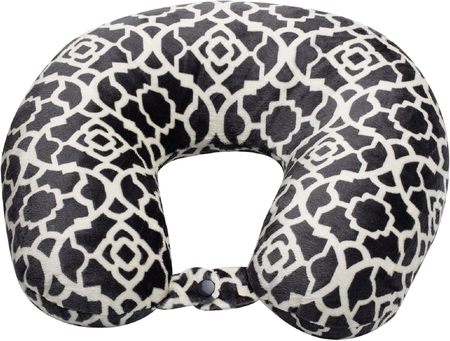 Wolf Essentials Adult Fleece Travel Neck Pillow for Airplane, Charcoal
