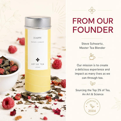 Art of Tea Organic French Lemon Ginger 1.5oz Loose Leaf Tea Tin, Caffeine Free Herbal Tea, Organic Rooibos & Lemongrass Ginger Tea, Premium Loose Leaf Herbal Tea for Relaxation & Digestion
