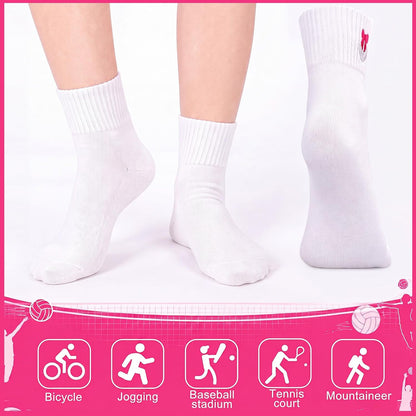 Eurzom 10 Pairs Socks Womens Crew Elastic Ankle Length Cotton Socks Aesthetic Cute Lightweight Low Cut Gifts for Women - Colors A