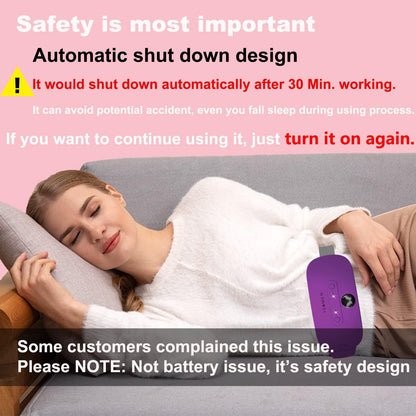 Portable Cordless Heating Pad, Electric Waist Belt Device, Fast Heating Pad with 3 Heat Levels and 3 Massage Modes, Back or Belly Heating Pad, Gift for Her, Women and Girl