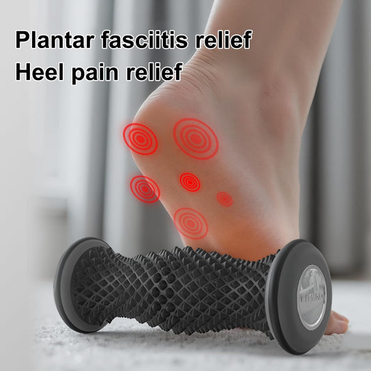 Foot Roller Massager for Plantar Fasciitis Relief, Portable Silent Deep Tissue Massager Tool for Arch and Heel Pain-Black
