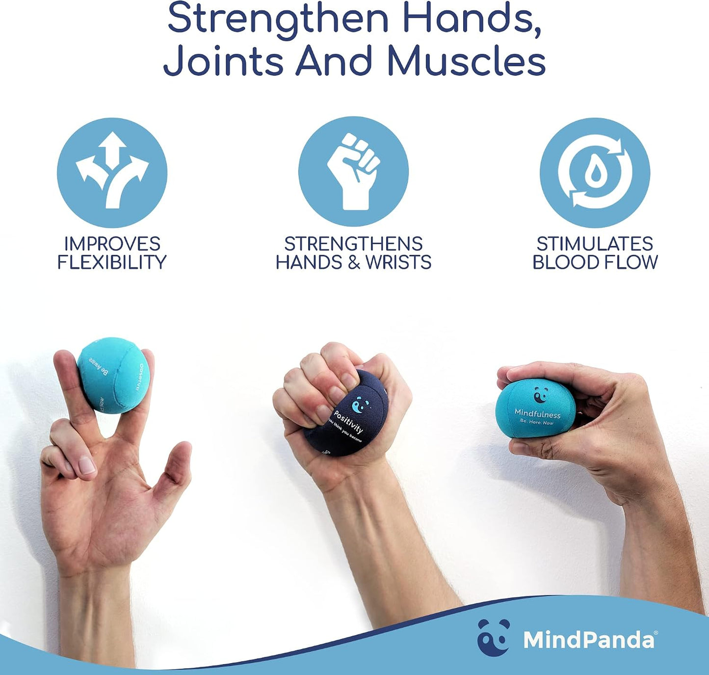 Mind & Body Stress Balls for Adults - Multi-Density Squeeze Balls for Hand Therapy & Grip Strengthening - Stress & Anxiety Relief - Choose 3-Ball (Soft, Medium & Hard) or 2-Ball (Soft & Hard) Sets