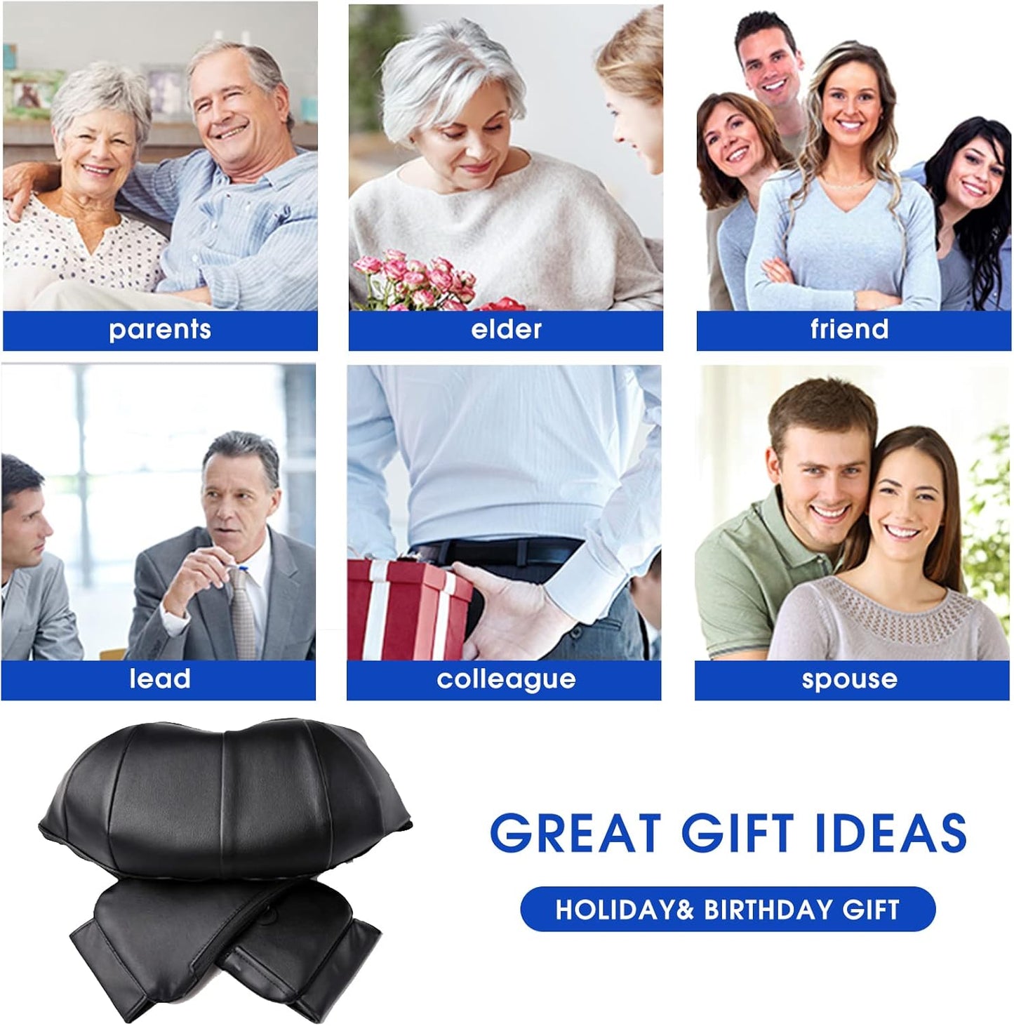 LAOBEN Neck and Shoulder Massager with Heat, Shiatsu Neck Massager for Neck and Shoulder Massage, Neck and Back Massager for Office & Home Use, Birthday Gifts