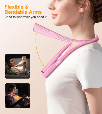 Gritin Book Light,Eye Caring 3 Colors & Stepless Dimming Neck Reading Light
