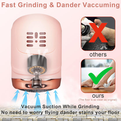 Electric Callus Remover for Feet with Vacuum, Professional Pedicure Tools Kit, Rechargeable Waterproof Foot File for Foot Care Deadskin Remover with 3Heads&2Speed,LCD Display