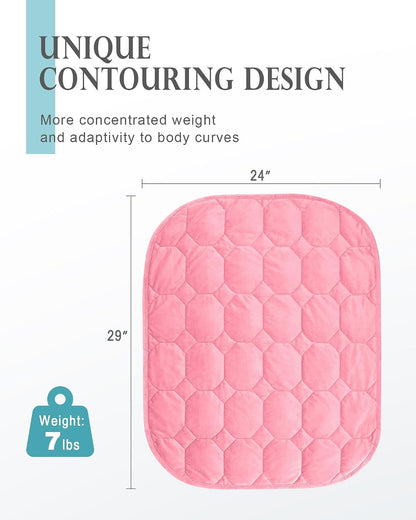 Cottonblue Weighted Lap Blanket 7lbs, Cozy Luxury Crystal Velvet Weighted Blanket for Adults, Small Weighted Blanket for Relaxation, Sleeping, Travel, Grey, 29" x 24"