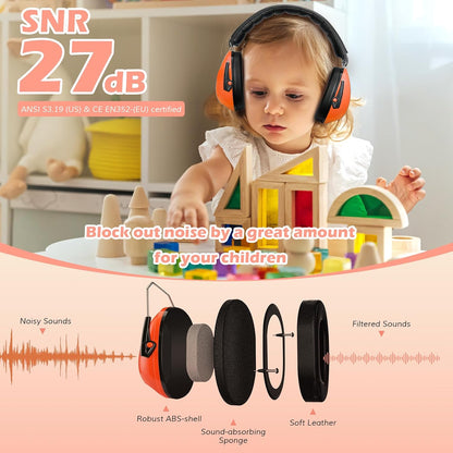 ProCase Noise Cancelling Headphones for Kids Toddler, SNR 27dB Noise Reduction Ear Muffs, Hearing Protection for Monster Jam, Concerts, Fireworks, Shooting, Air Show, Autism Sensory Needs -Blue